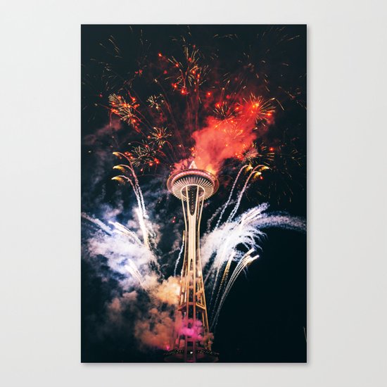 Seattle Space Needle Celebration Canvas Print