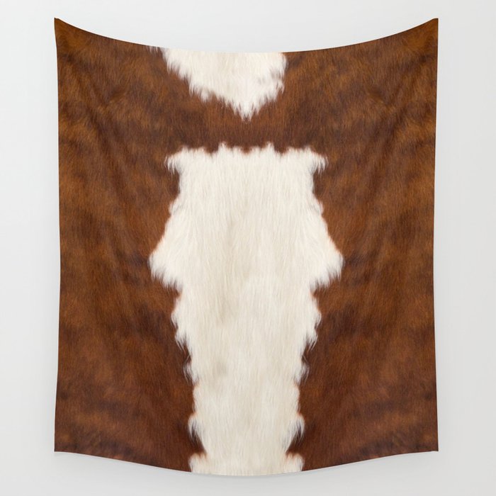 Faux Cowhide With White Spot Wall Tapestry