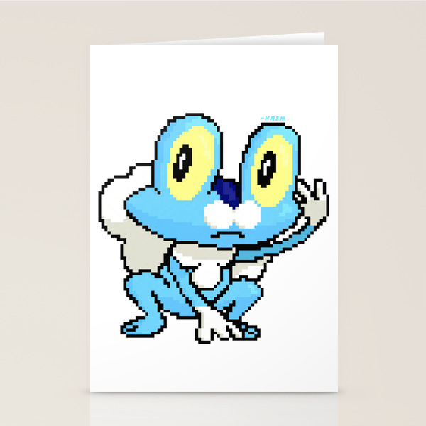 Pokemon Froakie Pixel Stationery Cards By Hansrittersanmartin Society6