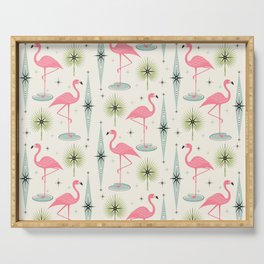 Atomic Flamingo Oasis - Larger Scale ©studioxtine Serving Tray