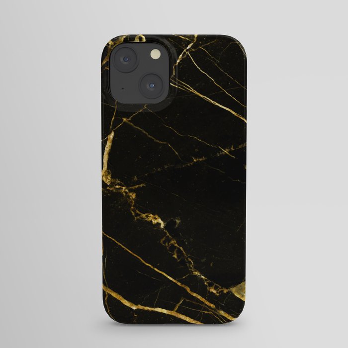Black Beauty & Gold Marble, Luxe Graphic Design, Exotic Digital Photography Texture iPhone Case