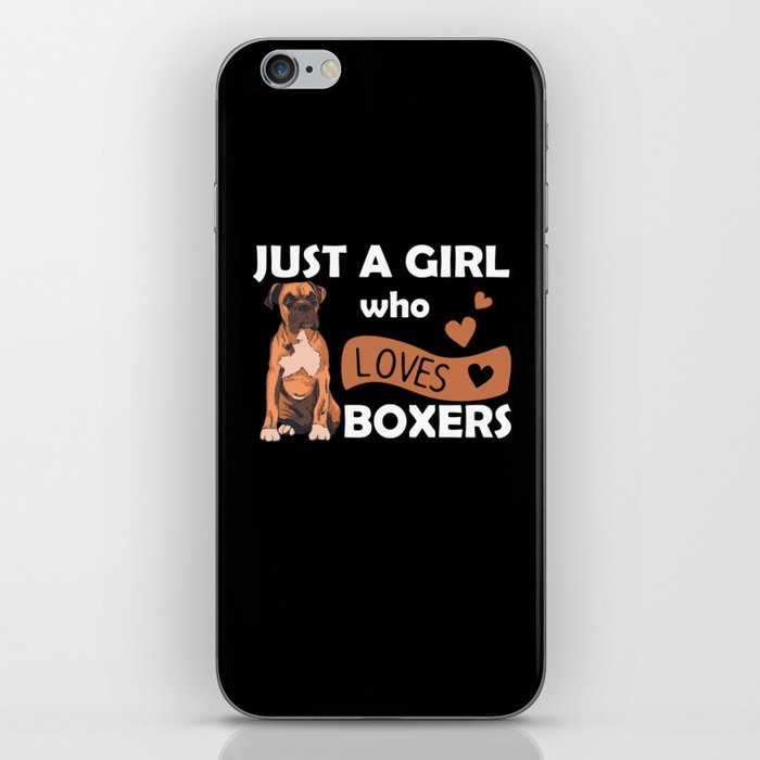 Only A Girl The Boxer Loves Dogs For Girls iPhone Skin