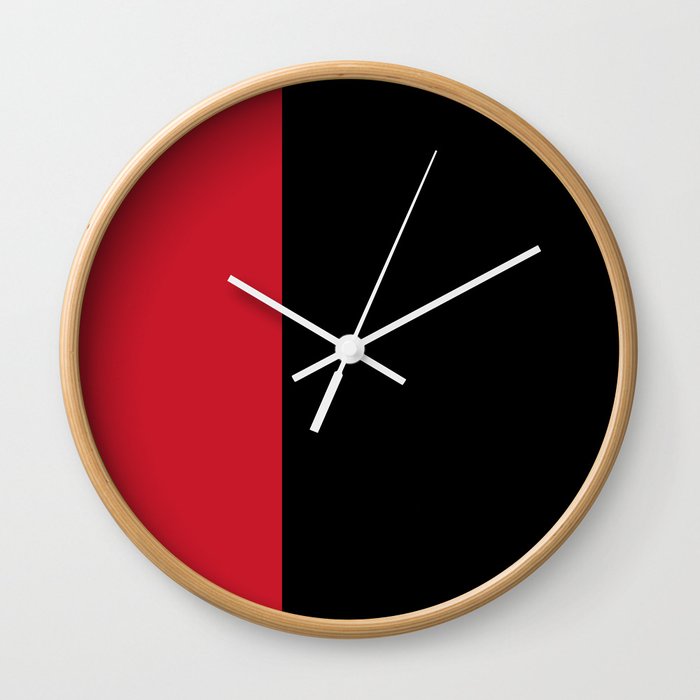 Stripes - Red & Black Wall Clock