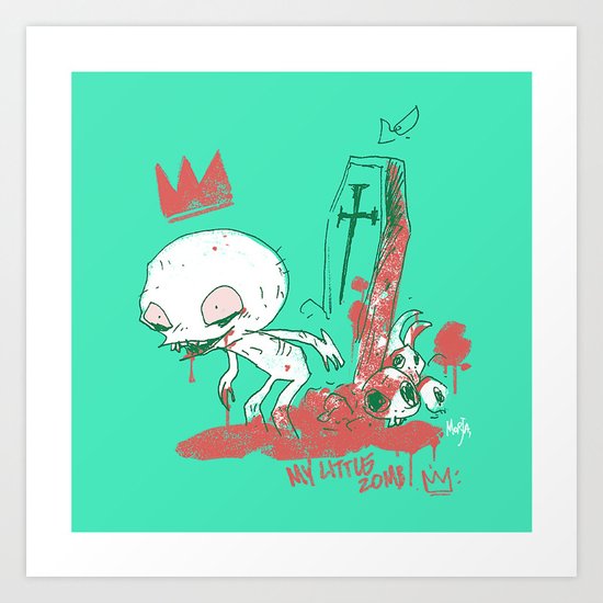 My little zombie - green version Art Print