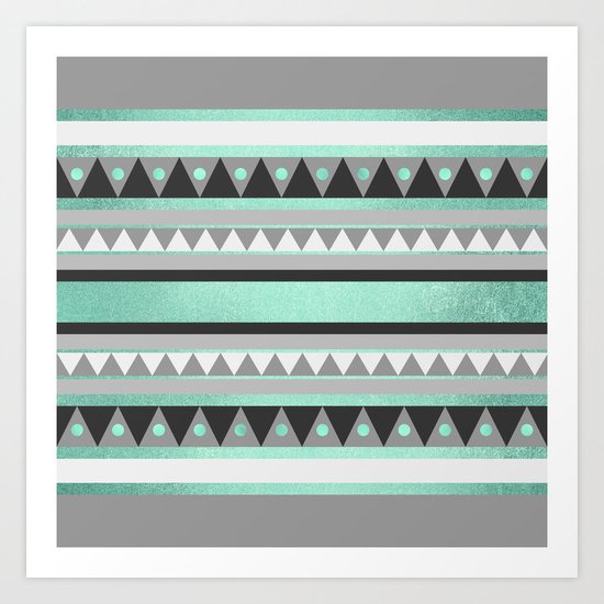 Turquoise Tribal Art Print