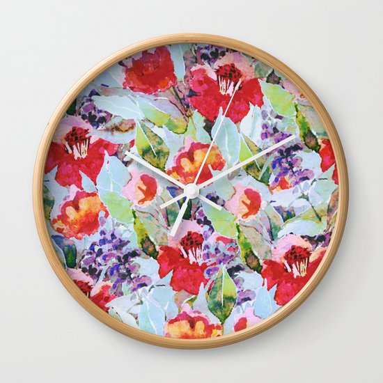 Campagne Fleurie Wall Clock By Clemm Society6 Campagne Fleurie Wall Clock By Clemm Society6