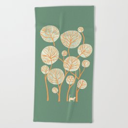 Deep in the jungle, the tiger roams Beach Towel