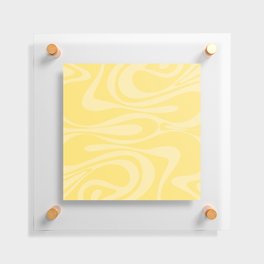 Mod Thang Retro Modern Abstract Pattern in Lemon Yellow Floating Acrylic Print
