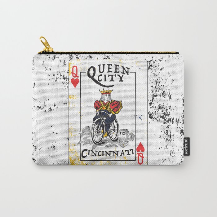 Queen of Cincinnati Bike Print Carry-All Pouch