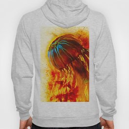 The Flaming Jellyfish - Watercolor painting effect Hoody