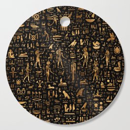 Ancient Egyptian Hieroglyphics Obsidian Copper Cutting Board