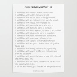 Children Learn What They Live #minimalism 2 Poster