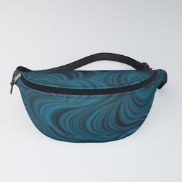 Blue ocean tunnel loop wave deep abstract illustration Fanny Pack