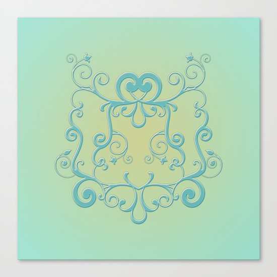 Mint tendrils emblem Canvas Print