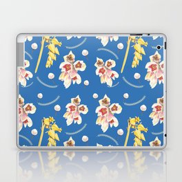 Floral seamless pattern French blue background Laptop Skin