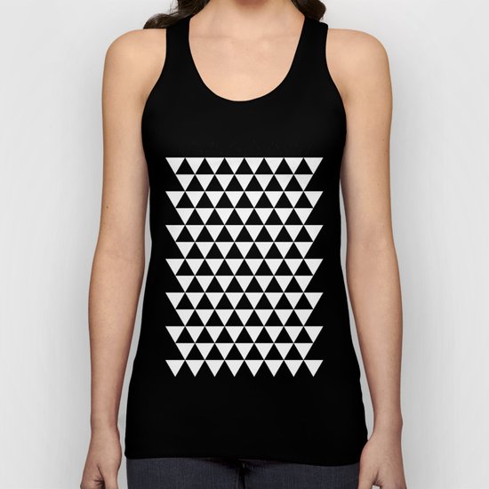 Triangles (Black/White) Unisex Tank Top