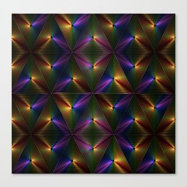 TRIANGULAR PURPLE AND GOLD PRISMATIC BACKGROUND. Canvas Print