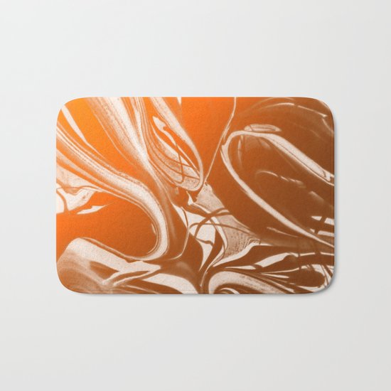 Copper Swirl - Copper, Bronze, gold and white metallic effect swirl pattern Bath Mat