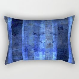 Blue Meditation - Indigo Watercolor Stripes Rectangular Pillow