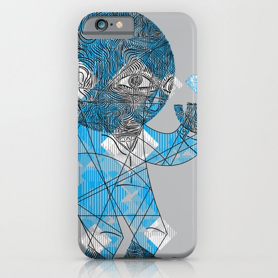 mesmerized by the light blue diamond iPhone & iPod Case