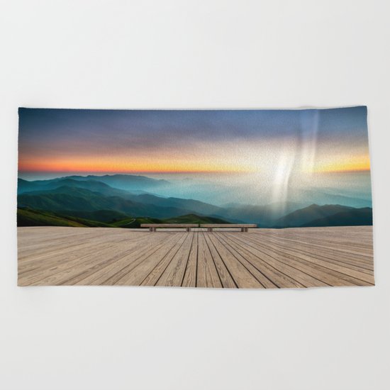 Wugong Mountain, China Beach Towel