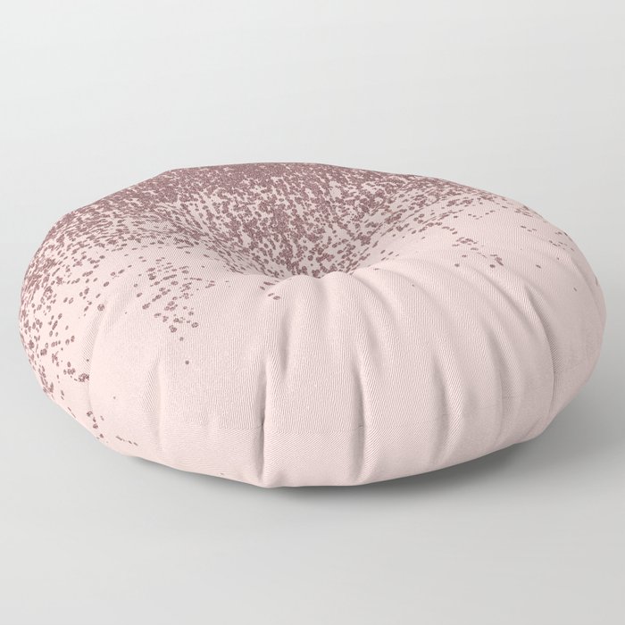 Speckled Rose Gold Glitter on Blush Pink Floor Pillow
