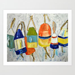 Lobster Buoys Art Print