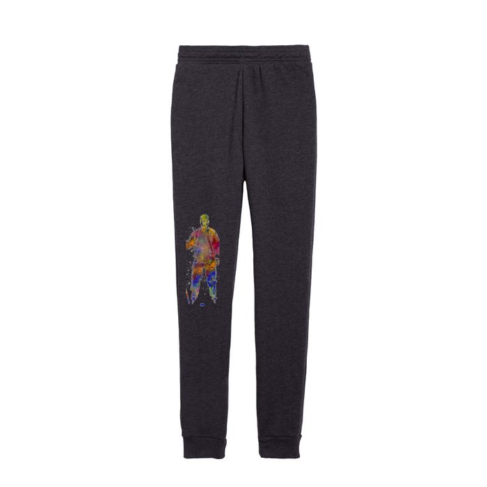 Ice hockey player in watercolor Kids Joggers