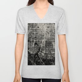 Lakewood, USA - City Map V Neck T Shirt