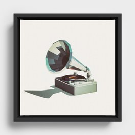 Lo-Fi goes 3D - Vinyl Record Player Framed Canvas