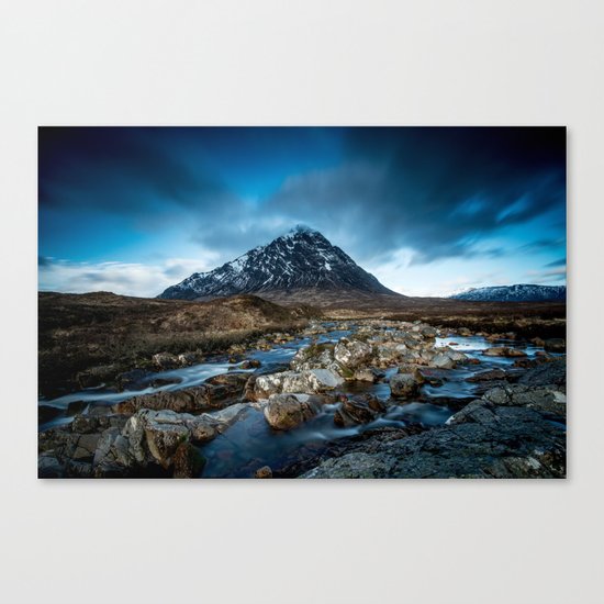 Mountain ice clouds blue Canvas Print