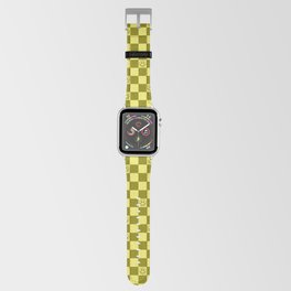 Yellow/Olive Color Smiley Face Checkerboard Apple Watch Band
