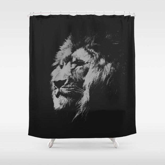 Lion Shadows art Shower Curtain