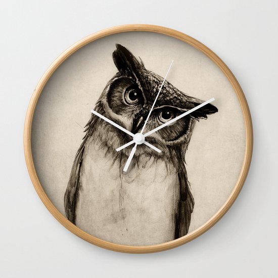 Owl Sketch Wall Clock