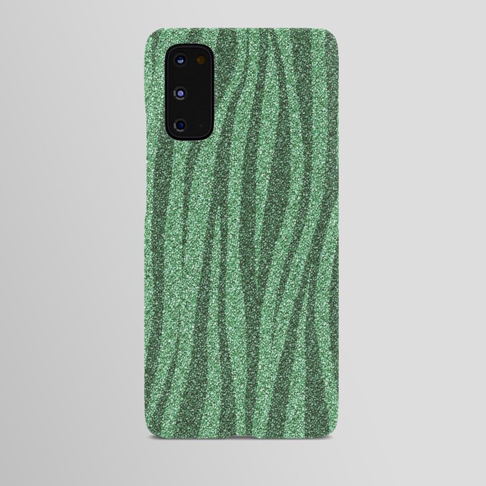 Stripes green Glitter Android Case