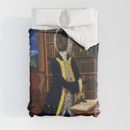 1740 Sir Francis Williams colonial African writer and teacher portrait in Spanish Town painting Duvet Cover