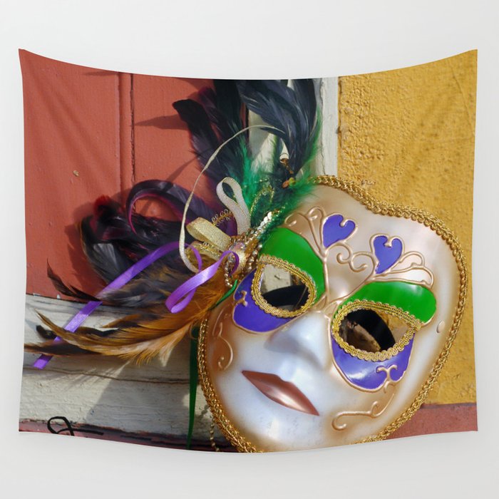 New Orleans Mardi Gras Mask Wall Tapestry