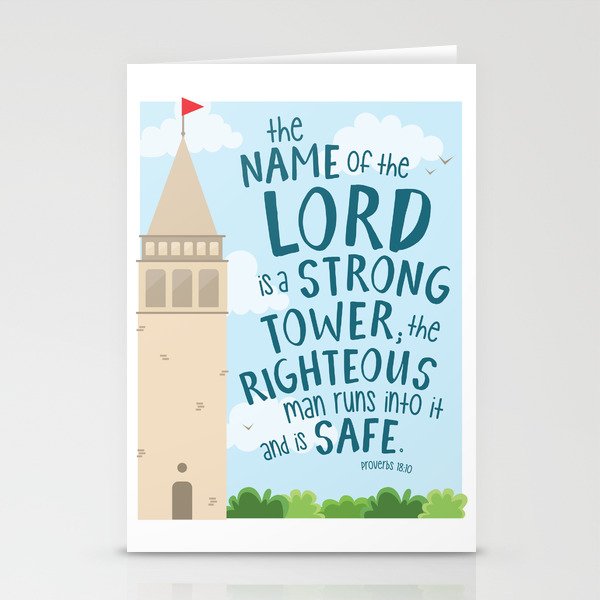 The Name of the Lord is a Strong Tower Stationery Cards