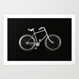 Bike on black Art Print