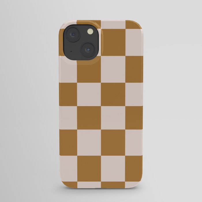 Creme and Brown Earthy Tone Checkered Tartan iPhone Case