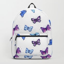 Butterfly Pattern Blue Purple Backpack