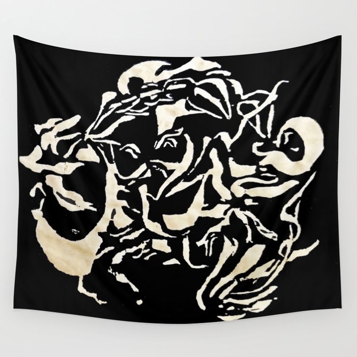 Lions Head of Gold Wall Tapestry