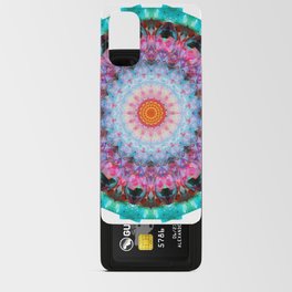 Feather Light Pink and Aqua Mandala Art by Sharon Cummings Android Card Case