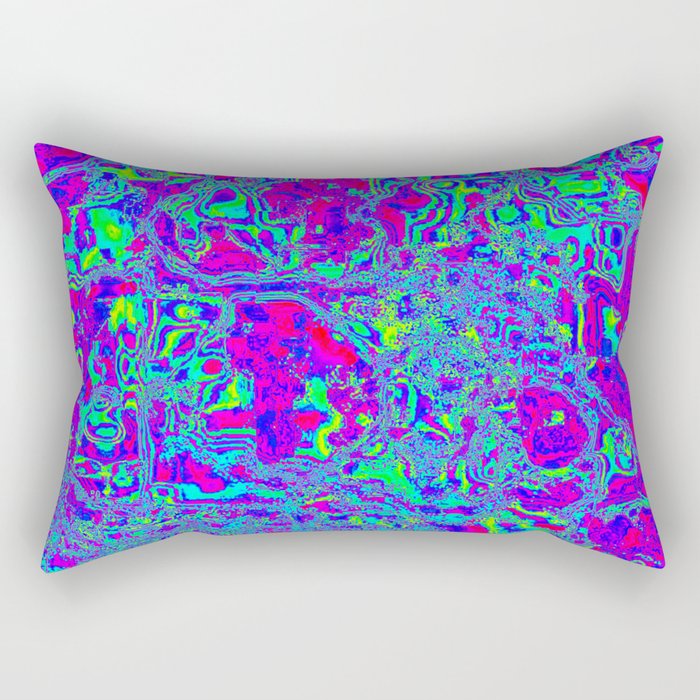 Cool Colors and Pink Psychedelic Design Rectangular Pillow