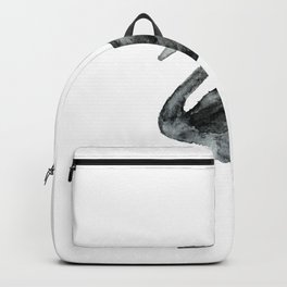 Elegant black white hand painted watercolor swan Backpack
