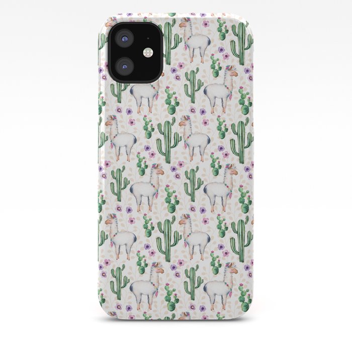 Llama Llamarama + Cactus iPhone Case by grapebubblegum ...