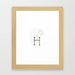 H is for Heron Framed Art Print