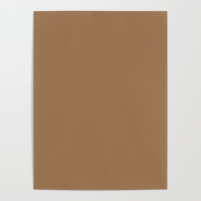 Warm Mid-tone Brown Solid Color Earth-tone Pairs Pantone Almond 16-1432 TCX Poster