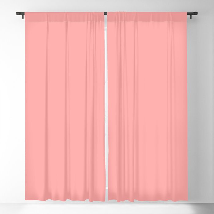Coral Pink Pastel Solid Color Block Spring Summer Blackout Curtain