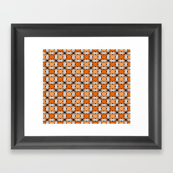 Abstract geometric pattern - orange. Framed Art Print